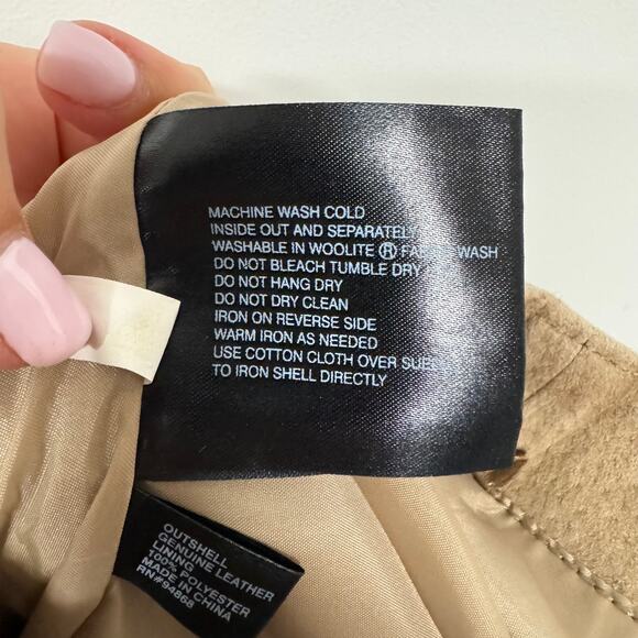 Modern Images Suede Skirt Womens 4 Midi 100% Leather Light Brown Tan Old Money - Picture 6 of 10